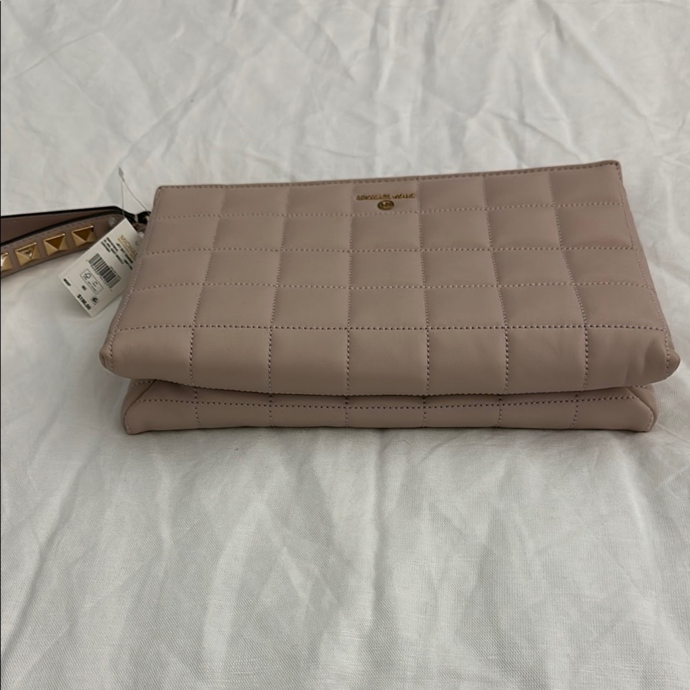 MICHAEL Michael Kors Pink Quilted Wristlet Clutch